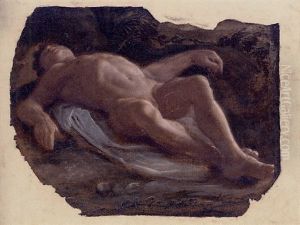 A Reclining Nude Transfixed By An Arrow, For A Saint Sebastian