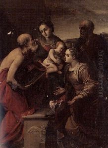 The Holy Family With Saints Catherine And Jerome