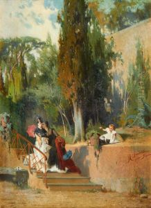Afternoon In The Garden by Raffaele Faccioli
