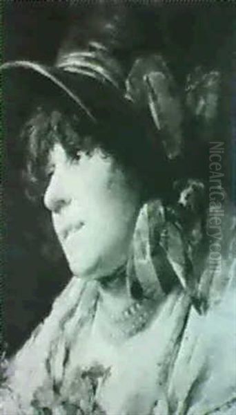 Portrait Of A Lady, Bust Length, In A High Bonnet - view 1