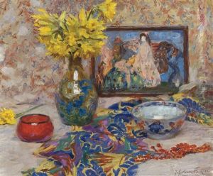 Nature Morte Aux Fleurs by Jan van de Fackere