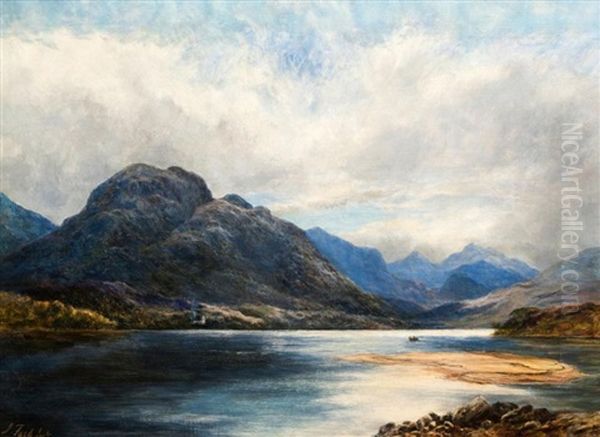 Highland Loch With Rowing Boat - view 1
