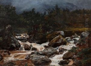 River Landscape by James Faed the Younger