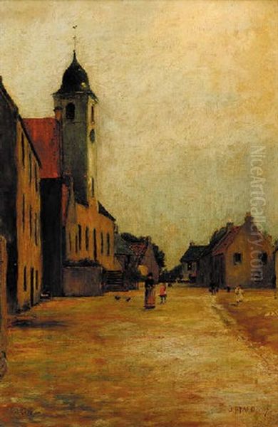 Figures On A Continental Street - view 1