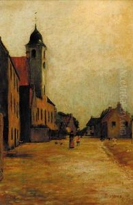 Figures On A Continental Street by James Faed the Younger