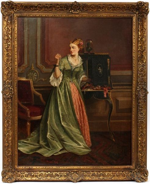 Lady Selecting Jewelry - view 1