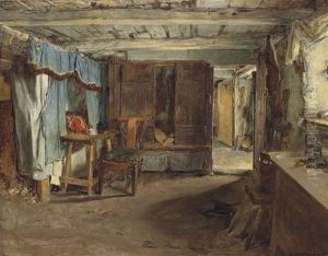Cottage Interior by Thomas Faed
