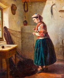Mending The Nest by Thomas Faed