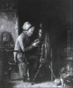 An Old Lady Spinning by Thomas Faed