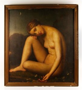 Nude In Moonlight by Joseph (Guiseppe) Fagnani