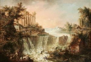 Italieniserande Landskap Med Kaskader - Tivoli