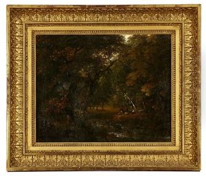 Pastoralt Landskap Med Vilande Boskap I Skogsdunge by Carl Johan Fahlcrantz