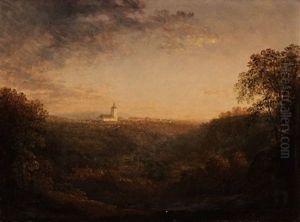 Landscape With Church by Carl Johan Fahlcrantz