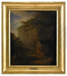 Bergslandskap Med Ruiner Och Figurer Bergslandskap Med Ruiner Och Figurer
