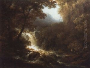 Vilande Jagare Vid Fors by Carl Johan Fahlcrantz