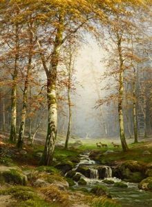 Birken Am Wildbach by Carl Ludwig Fahrbach