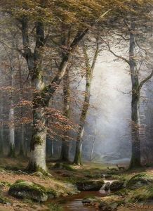 Rehe Am Waldbach by Carl Ludwig Fahrbach