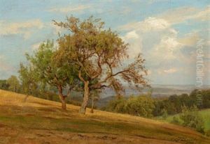 Sommerlandschaft Mit Blick In Ein Weites Tal by Carl Ludwig Fahrbach