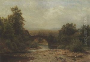 Flusslandschaft Mit Steinbrucke by Carl Ludwig Fahrbach