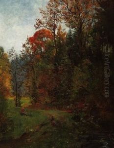 Madchen Am Waldbach by Carl Ludwig Fahrbach