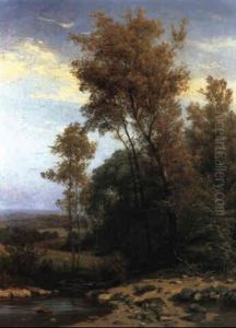 An Extensive Landscape With Cattle At The Edge Of A Forest An Extensive Landscape With Cattle At The Edge Of A Forest