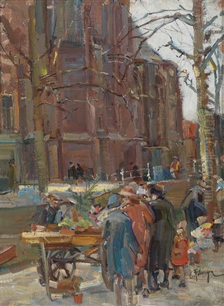 Bookseller Before A Church - view 1