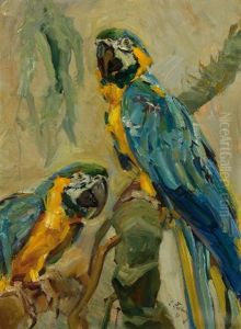 Two Parrots by Carl Fahringer