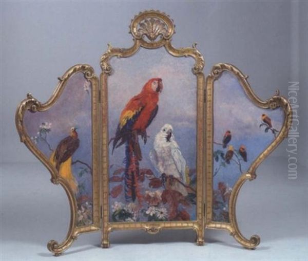 Paravent Mit Exotischen Vogel - view 1