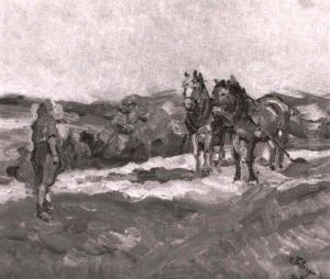 Pferde Am Feld by Carl Fahringer
