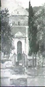 Moschee In Konstantinopel by Carl Fahringer