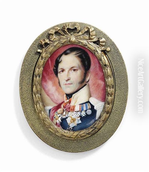 Leopold I (1790-1865), King Of The Belgians, In The Uniform Of A Colonel In The Belgian Cuirassiers, Wearing The Red Sash And Breast-star Of The Belgian Order Of Leopold - view 1
