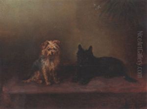 A Cairn Terrier With A Scottie by Frances C. Fairman