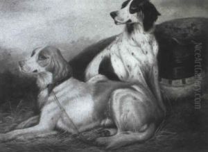 Two English Setters On A Moor by Frances C. Fairman