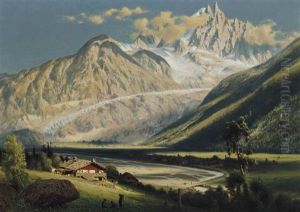 Alpine Landscape With River by James Fairman