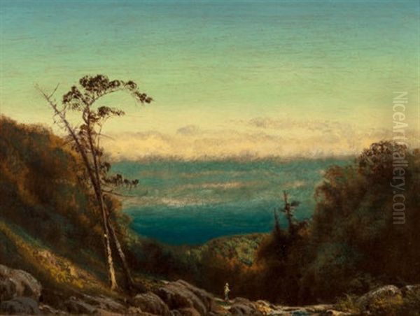 Man Fishing Before A Grand Landscape - view 1