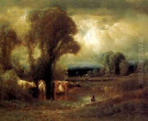 Shepherd In The Meadow, Maine by James Fairman