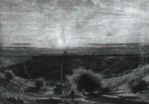 View Of Jerusalem At Dusk by James Fairman