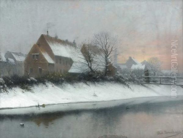 Ansicht Einer Norddeutschen Stadt Im Winter. - view 1