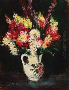 Bouquet In Bellied Jug by Anton Faistauer