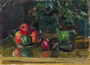 Still Life With Apples And Flowerpot Still Life With Apples And Flowerpot