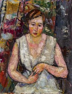 Junge Frau In Sommerkleid Mit Einander Beruhrenden Handen (ida)