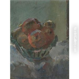 Obststillleben In Keramikschale by Anton Faistauer