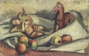 Stilleben Mit Apfeln, Putto Und Pferdchen
