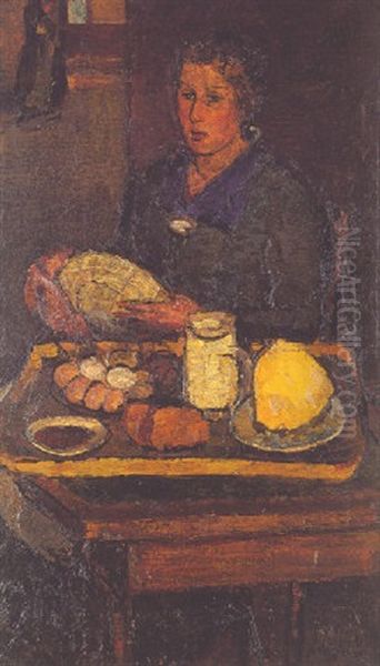 Frauenbildnis Mit Kuchenstilleben - view 1