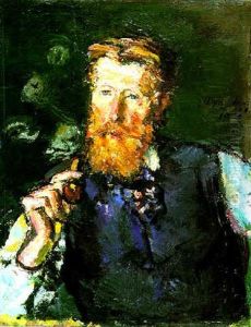 Bartiger Mann Mit Pfeife, Der Schwiegervater Des Kunstlers by Anton Faistauer