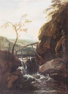 Heroische Felsenlandschaft Mit Wasserfall Und Ausblick Heroische Felsenlandschaft Mit Wasserfall Und Ausblick