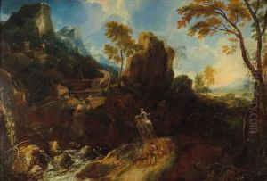 Southern Landscape With A Hunting Party Southern Landscape With A Hunting Party