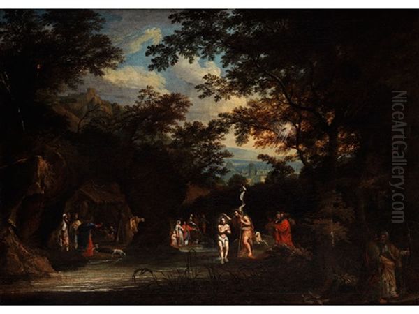 Taufe Christi In Grosser Baumlandschaft - view 1