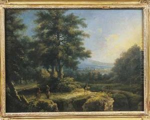Paysage Classique De La Campagne Italienne Avec Des Paysans