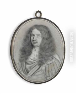 Sir John Reresby (1634-1689), In Cloak Over Armour, Long Curling Wig by William Faithorne
